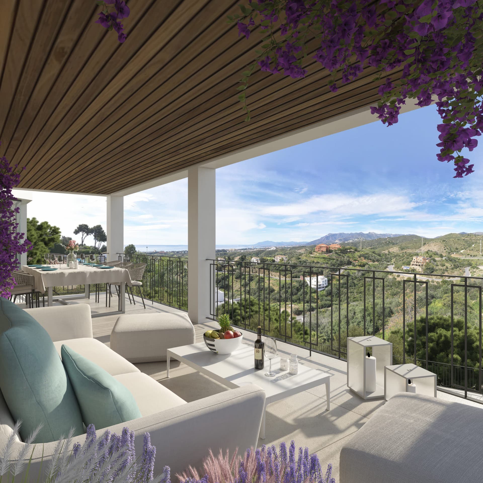 Terraza de El Rosario, villa en Marbella
